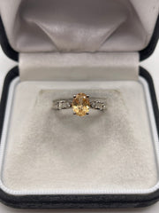 Silver gemstone ring